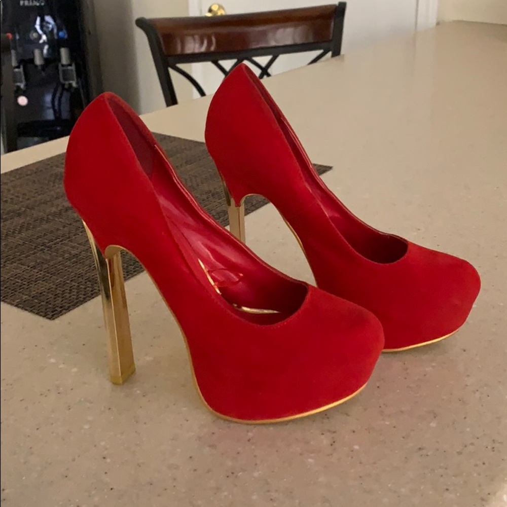 Red and Gold Heels